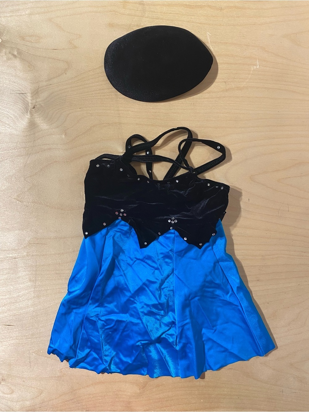 Art Stone 0163 Black & Bright Blue Strappy Dance Dress (MC)